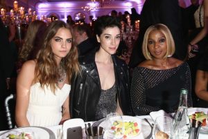 CAP D'ANTIBES, FRANCE - MAY 19:  (L-R)  Cara Delevigne, Annie Clark and Mary J. Blige attend the De Grisogono party during the 68th annual Cannes Film Festival on May 19, 2015 in Cap d'Antibes, France.  (Photo by Andreas Rentz/Getty Images)