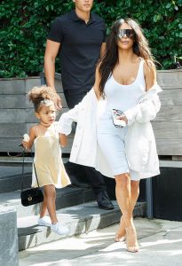 NEW YORK, NY - SEPTEMBER 02: Kim Kardashian (R) and North West are seen on September 2, 2016 in New York City. (Photo by SBN/Star Max/GC Images)