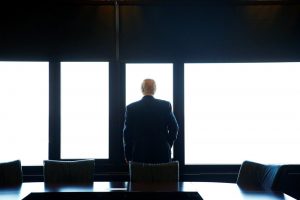 Donald Trump looks out at Lake Michigan during a visit to the Milwaukee County War Memorial Center in Milwaukee, Wisconsin on Aug. 16, 2016.
