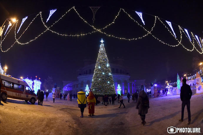 Opening ceremony of the ‘City of Ice’ ahead of the New Year and Christmas took place on Freedom Square in Yerevan, Armenia