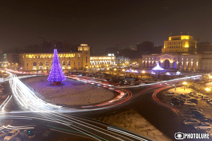 Christmas tree lighting ceremony took place on the Republic Square of Yerevan, Armenia